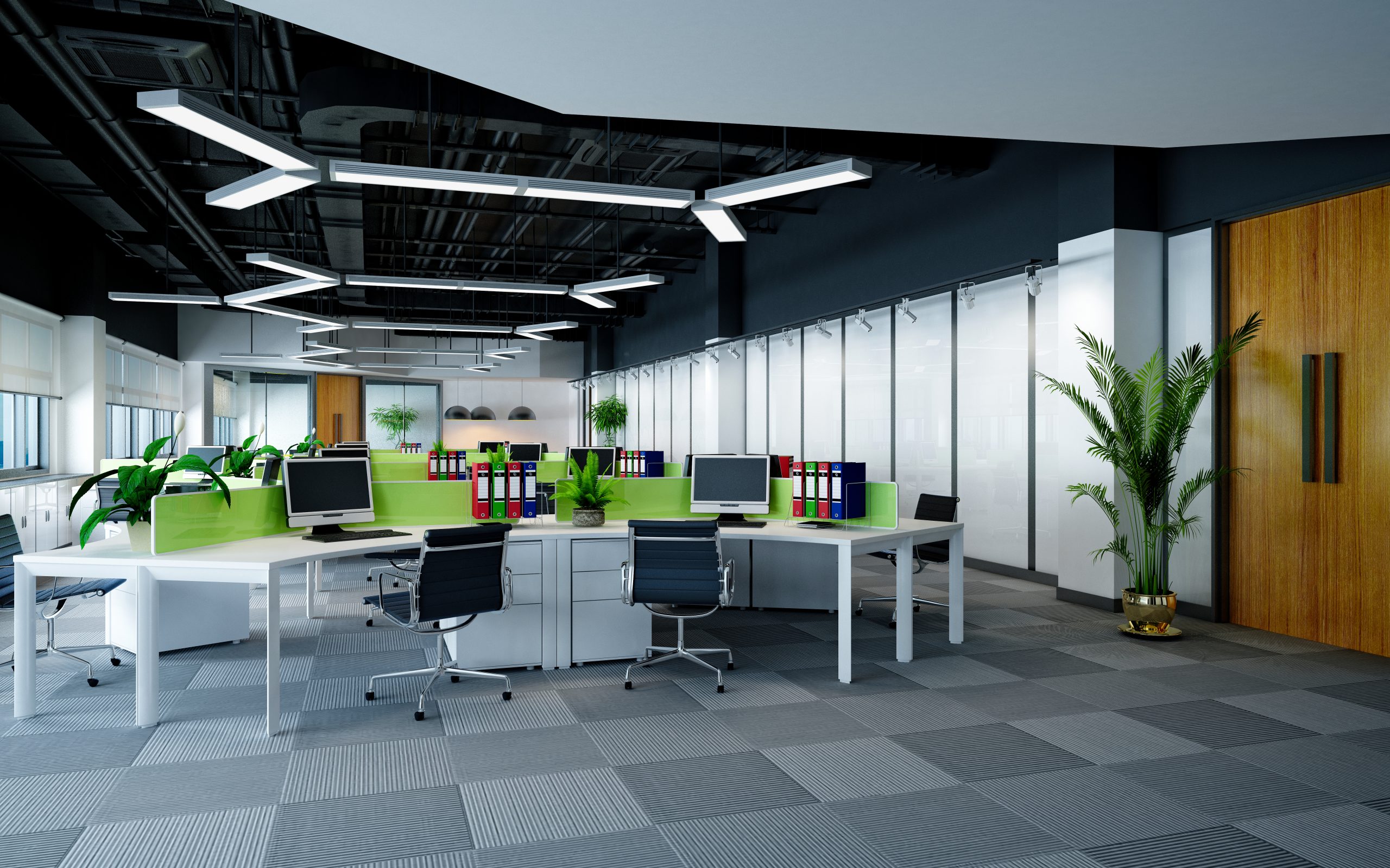 3d,Render,Of,Modern,Office,,Working,Room